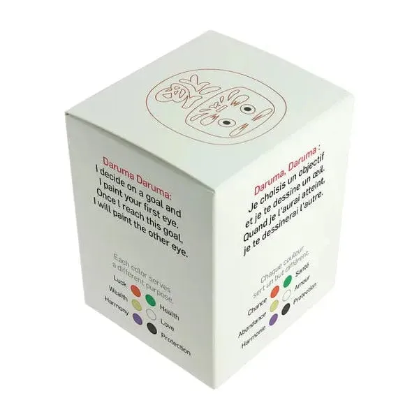 Daruma Blanc Grand - Fabriqué au Japon - Symbole de Chance et de Réussite (Accomplissement)