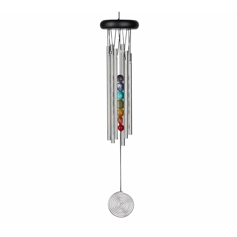 Carillon à Vent 7 Chakras - Argenté - 44CM