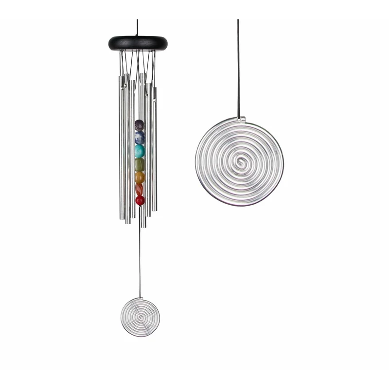 Carillon à Vent 7 Chakras - Argenté - 44CM