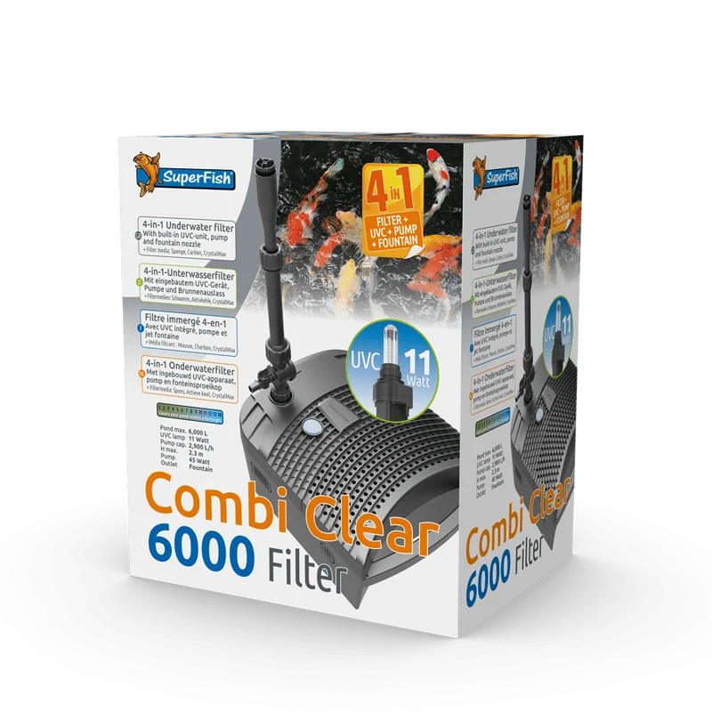 Combi Clear 6000 - Filtre immergeable tout-en-un pour petit bassin - Superfish