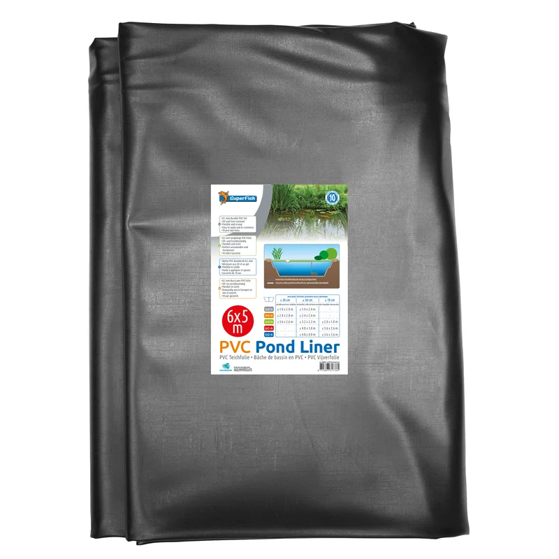 Bâche PVC noir pré-emballé - Pond Liner 0.5MM - 6 x 5M - Superfish