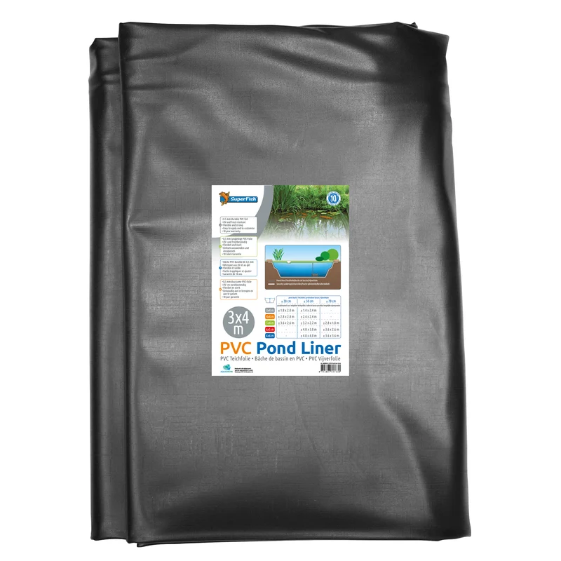 Bâche PVC noir pré-emballé - Pond Liner 0.5MM - 3 x 4M - Superfish