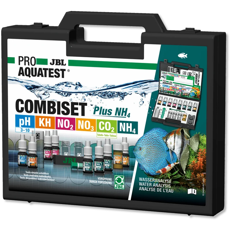 JBL Pro AquaTest Combiset Plus NH₄ - Valise d'analyse complète pour bassin + ammonium
