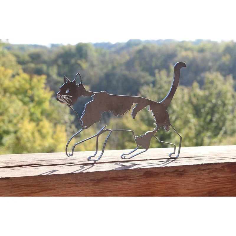 Chat - Silhouette en acier corten