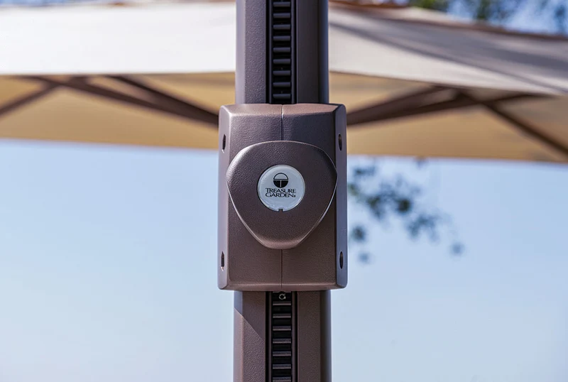 Parasol Cantilever Treasure Garden AG25T 10’ Carré Noir | Parasol Déporté 360° avec Inclinaison