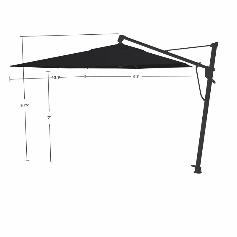 Parasol Cantilever Treasure Garden AKZ Plus 10’ x 13’ Rectangulaire Black | Parasol Déporté Haut de Gamme