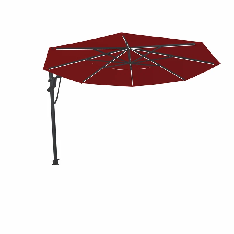 Parasol Cantilever Treasure Garden Starlux AKZ Plus 13’ Octogonal Rouge | Parasol Déporté avec Lumières Intégrées
