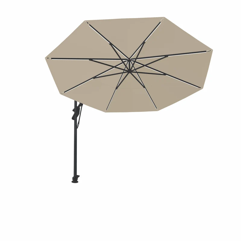 Parasol Cantilever Treasure Garden Starlux AKZ Plus 13’ Octogonal Vanilla | Mât Déporté avec Lumières LED