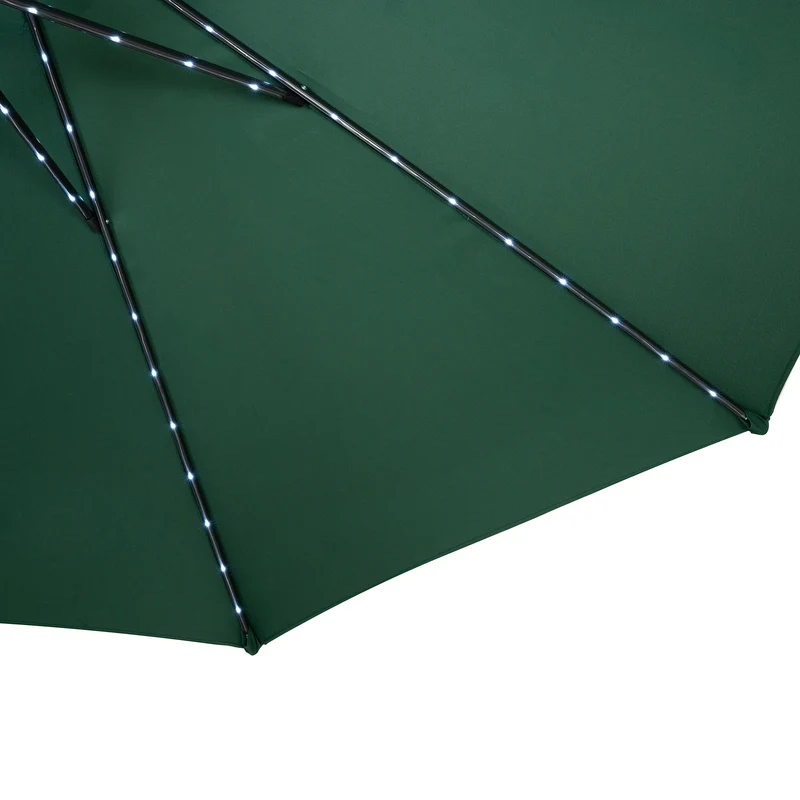 Parasol Inclinable à LED 2,7 m - Vert