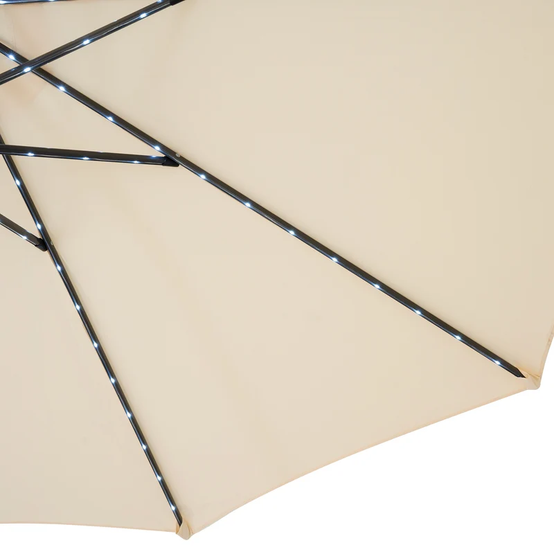 Parasol Inclinable à LED 2,7 m - Crème