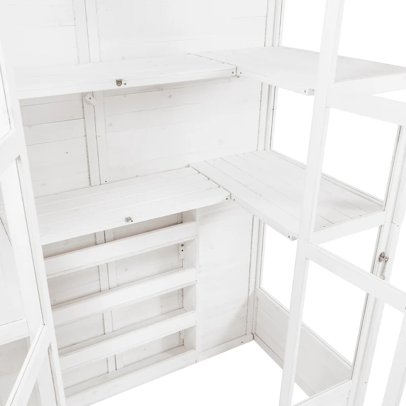 Serre de Jardin Adossée en Bois - Blanc