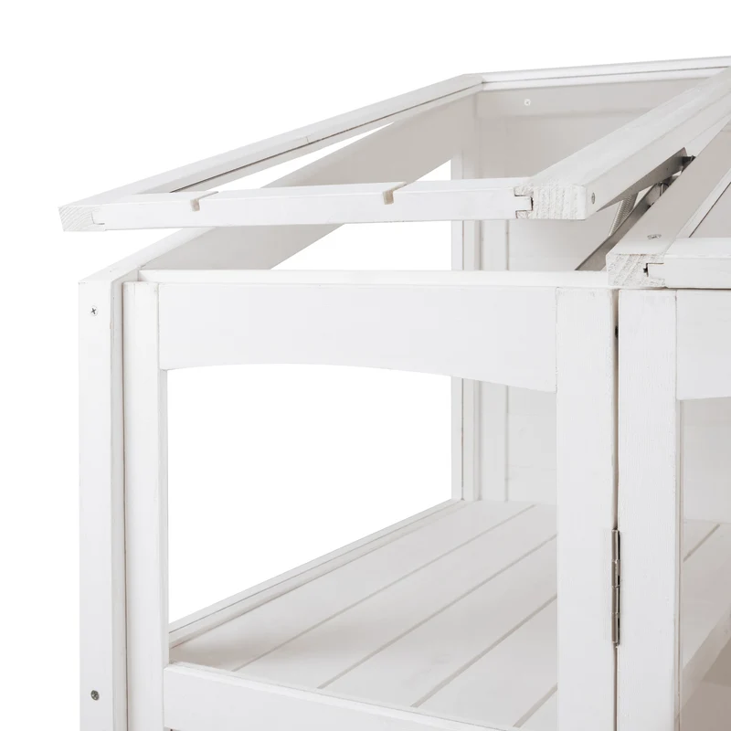Serre de Jardin Adossée en Bois - Blanc