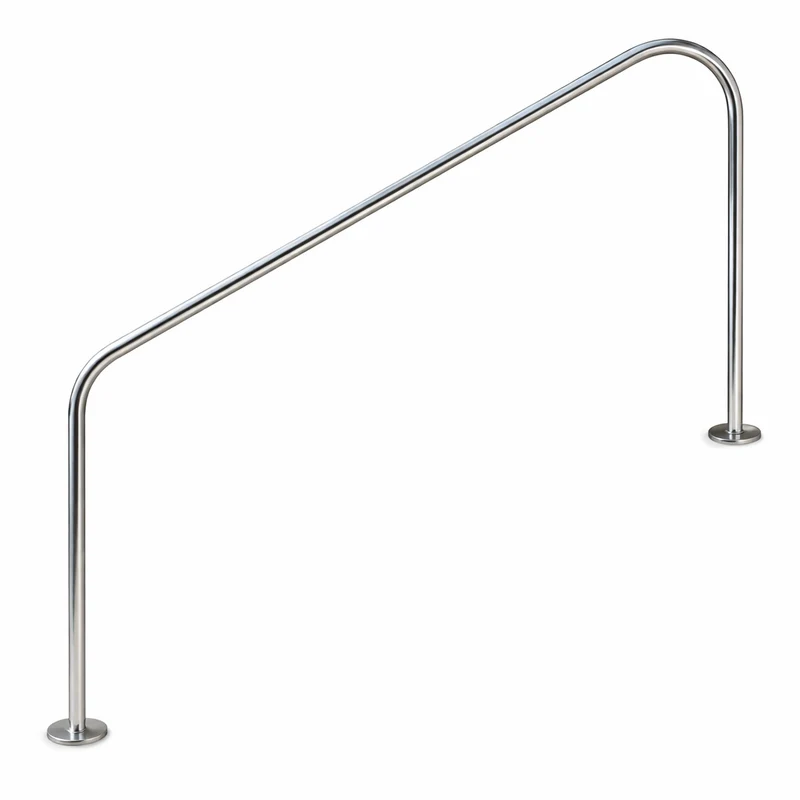 Pasamanos piscina 2 curvas acero inoxidable AISI 316 pletina soldada 520180CF