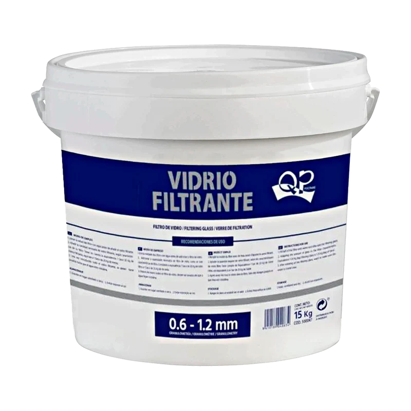 Vidrio filtrante para piscina Productos QP 15 kg (0,6–1,2 mm)