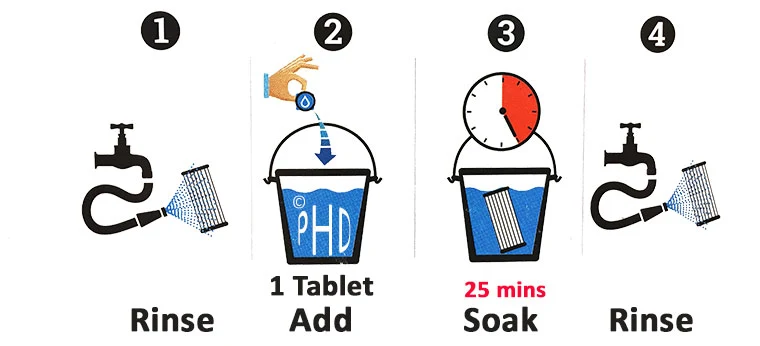 Nettoyant pour cartouche de filtration de piscine Pleatco (comprimé unique)