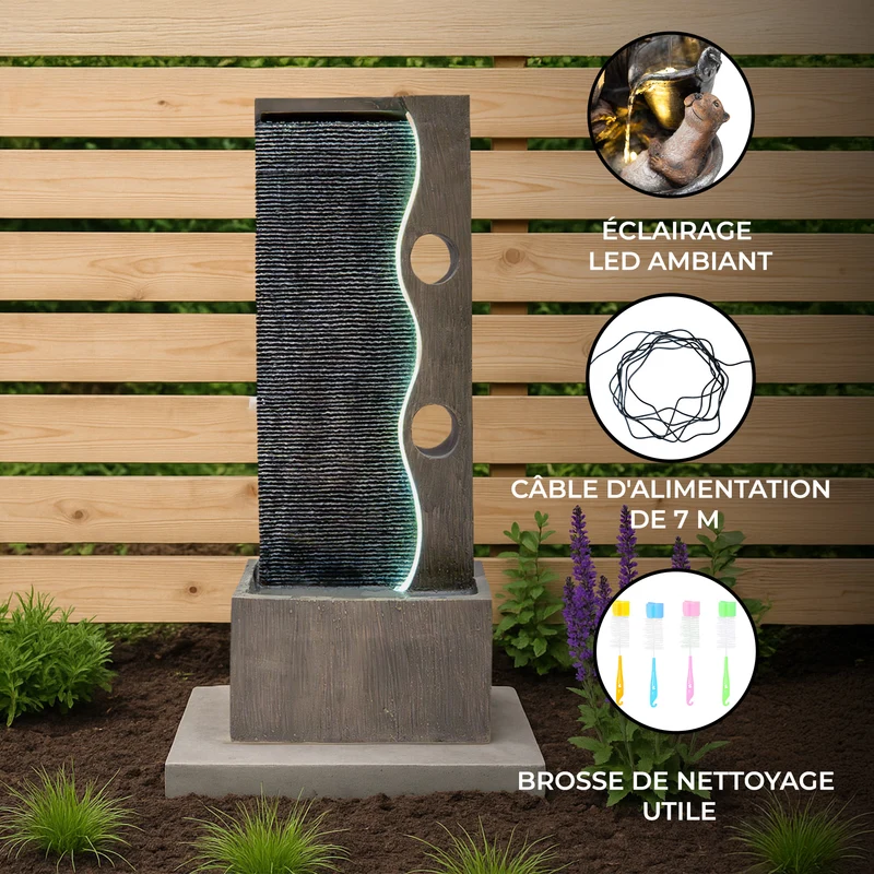 Fontaine de Jardin « Harmony Falls » Avec Éclairage LED