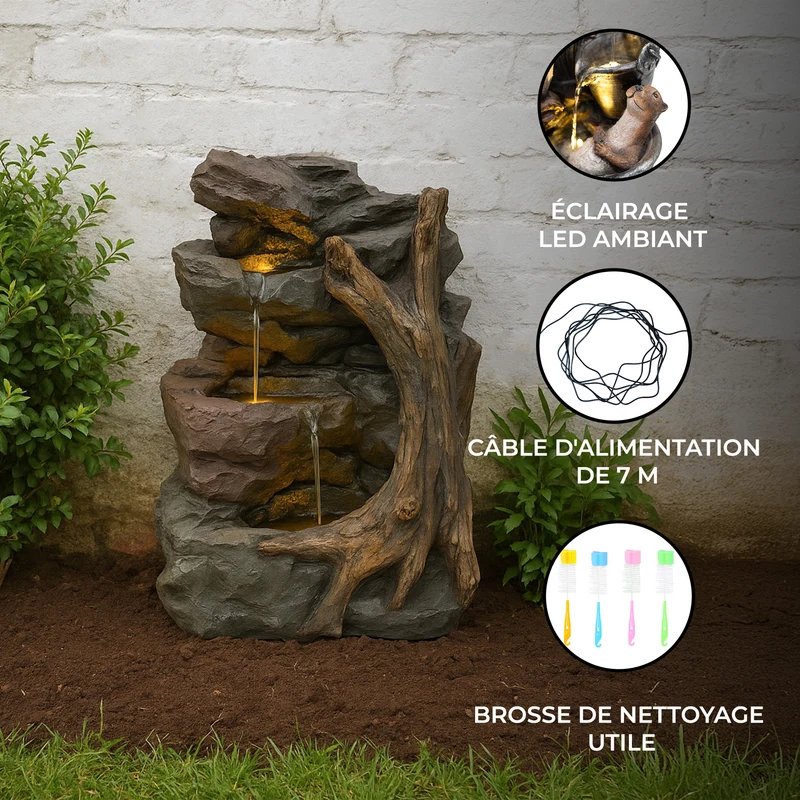 Fontaine de Jardin « Willow Springs » Avec Éclairage LED