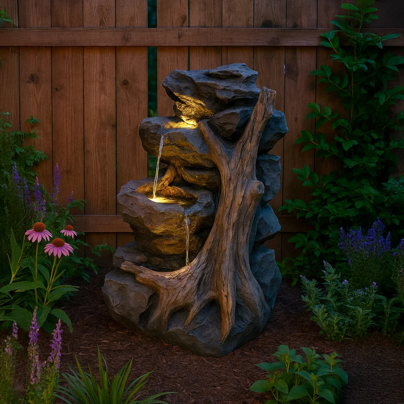 Fontaine de Jardin « Willow Springs » Avec Éclairage LED