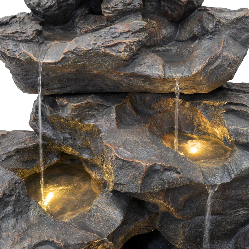 Fontaine de Jardin « Rustic Rapids » Avec Éclairage LED
