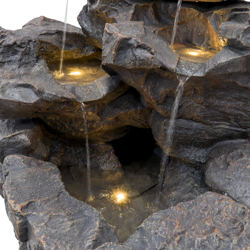 Fontaine de Jardin « Rustic Rapids » Avec Éclairage LED