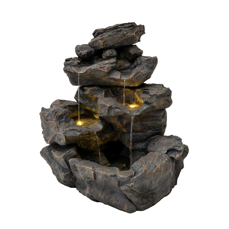 Fontaine de Jardin « Rustic Rapids » Avec Éclairage LED