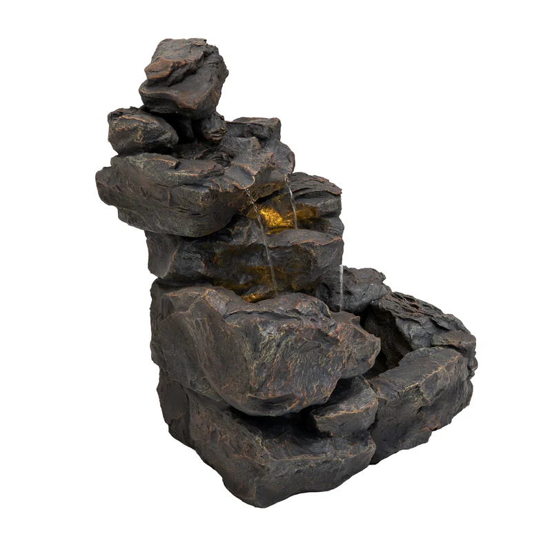 Fontaine de Jardin « Rustic Rapids » Avec Éclairage LED