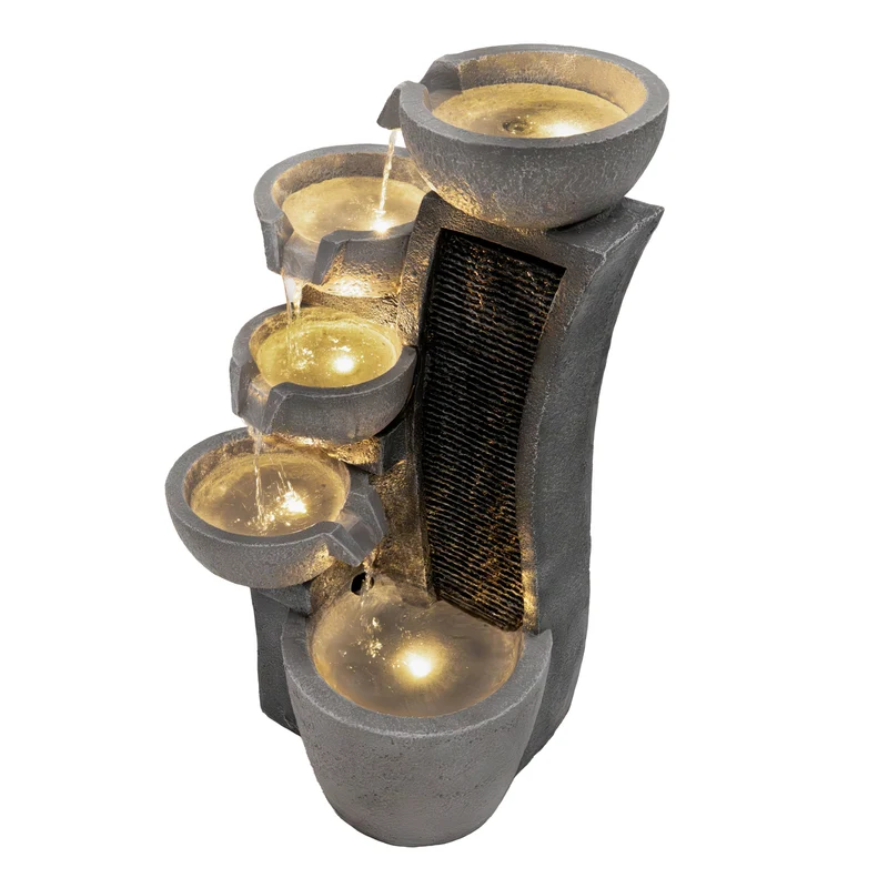 Fontaine de Jardin « Sleek Streams » Avec Éclairage LED