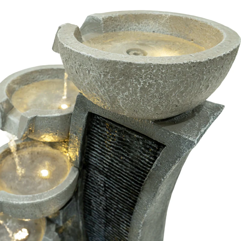 Fontaine de Jardin « Sleek Streams » Avec Éclairage LED