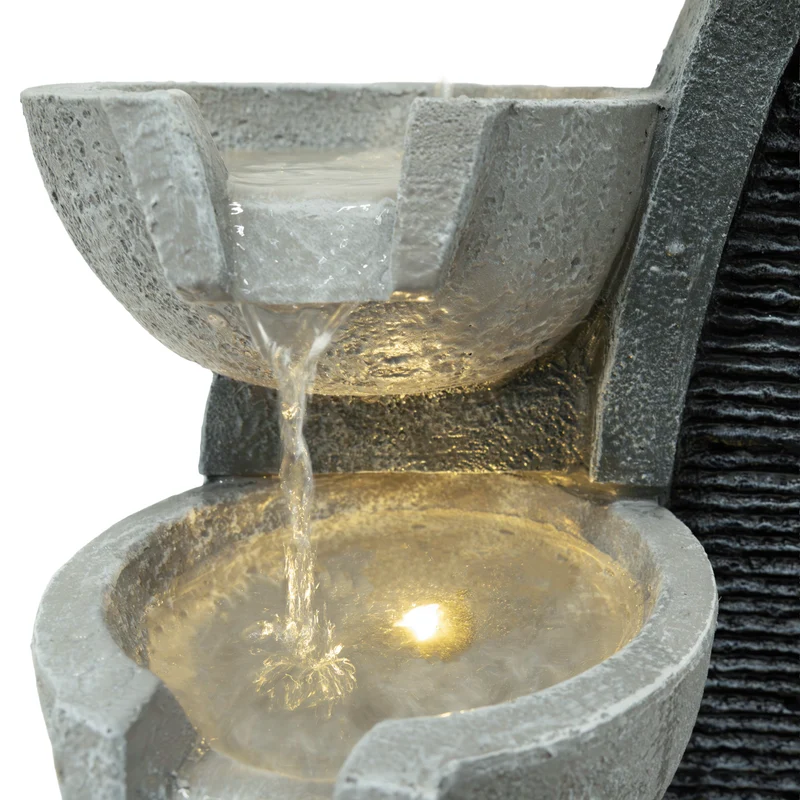 Fontaine de Jardin « Sleek Streams » Avec Éclairage LED