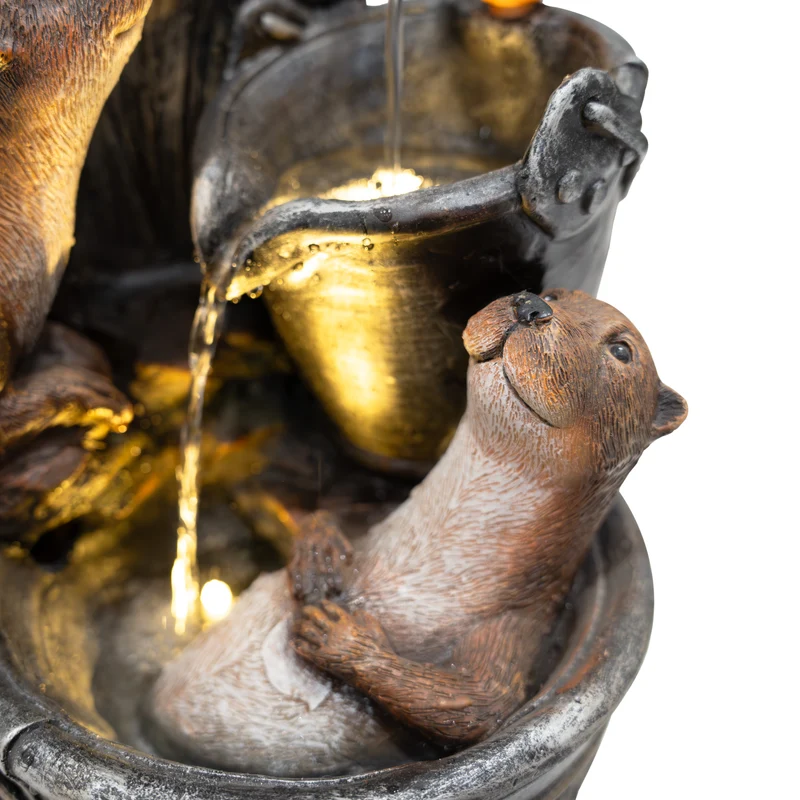 Fontaine de Jardin « Otter Oasis » Avec Éclairage LED