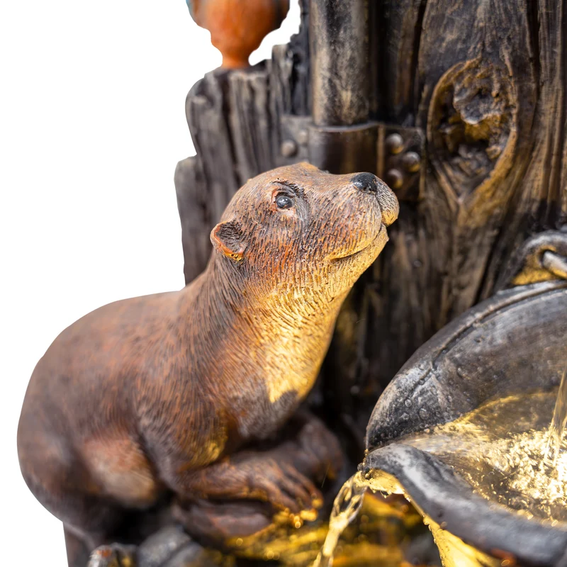 Fontaine de Jardin « Otter Oasis » Avec Éclairage LED