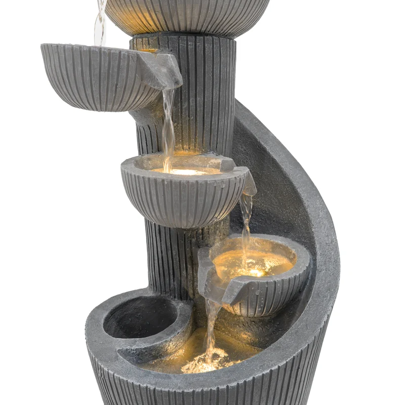 Fontaine de Jardin « Spiral Springs » Avec Éclairage LED