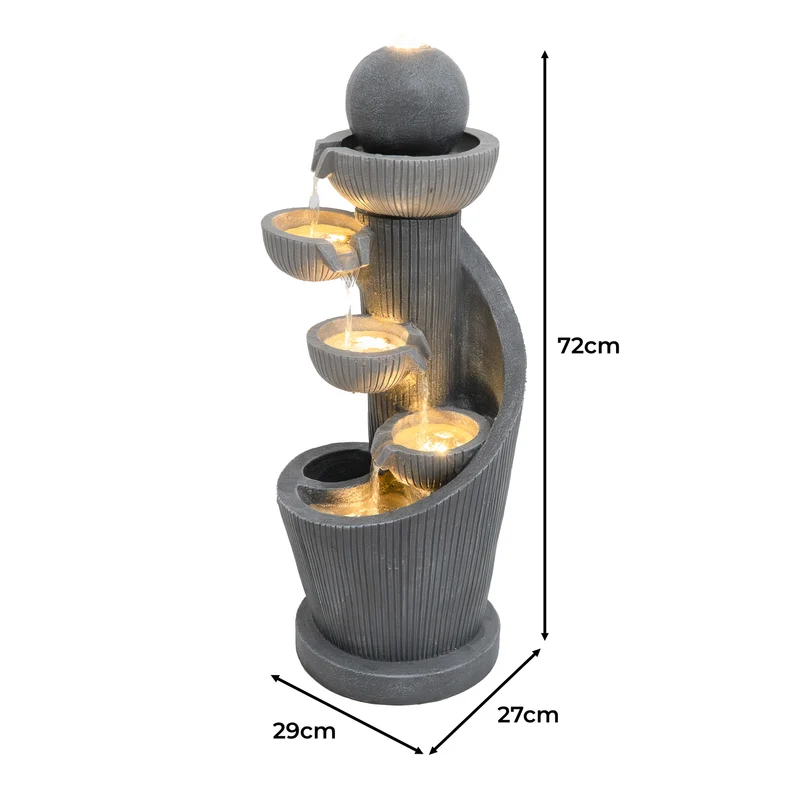 Fontaine de Jardin « Spiral Springs » Avec Éclairage LED