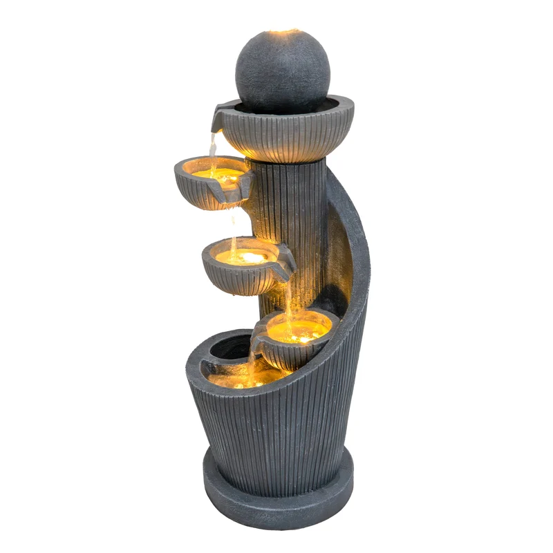 Fontaine de Jardin « Spiral Springs » Avec Éclairage LED