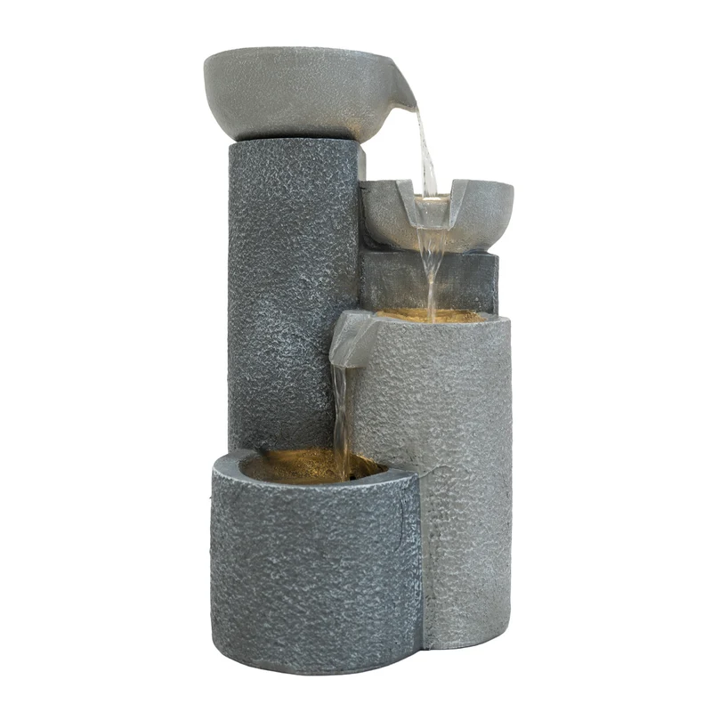 Fontaine de Jardin « Tranquil Tiers » Avec Éclairage LED