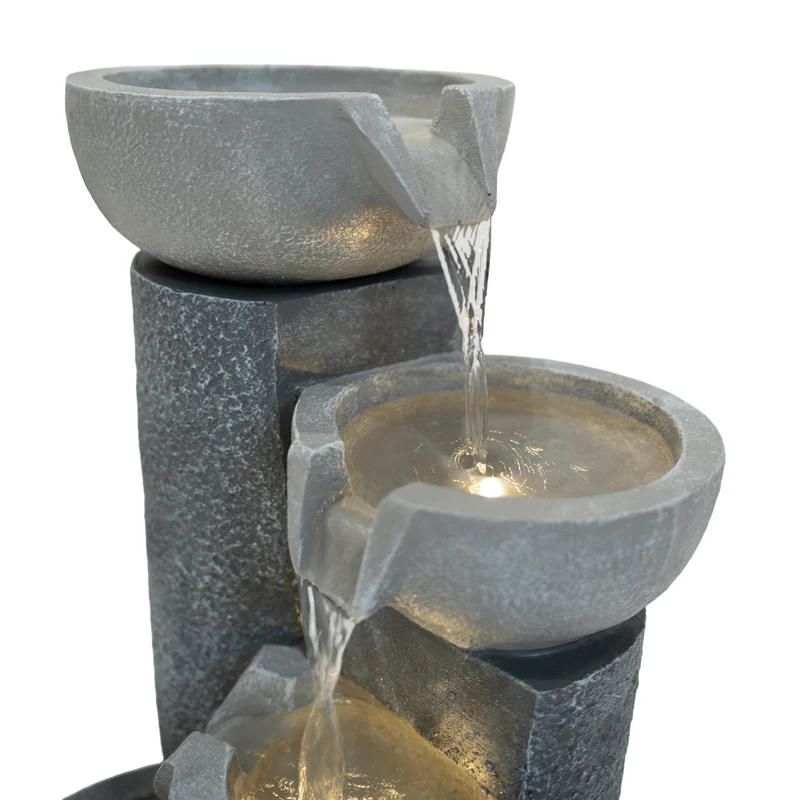 Fontaine de Jardin « Tranquil Tiers » Avec Éclairage LED
