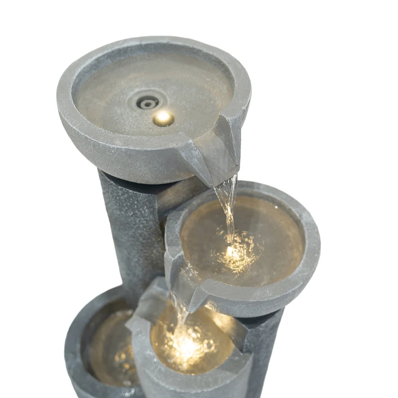 Fontaine de Jardin « Tranquil Tiers » Avec Éclairage LED