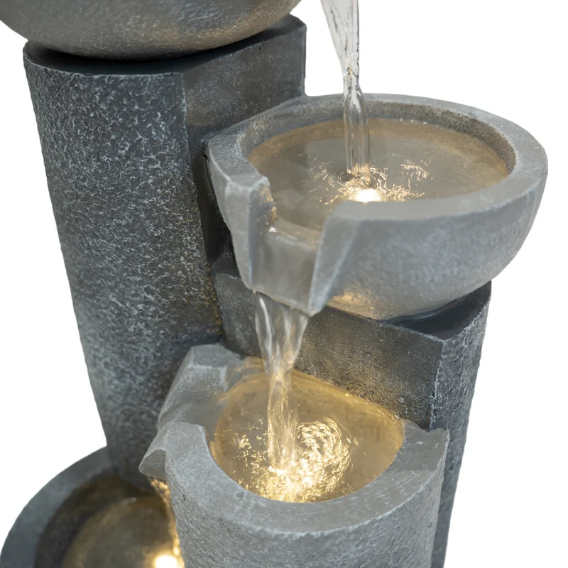 Fontaine de Jardin « Tranquil Tiers » Avec Éclairage LED