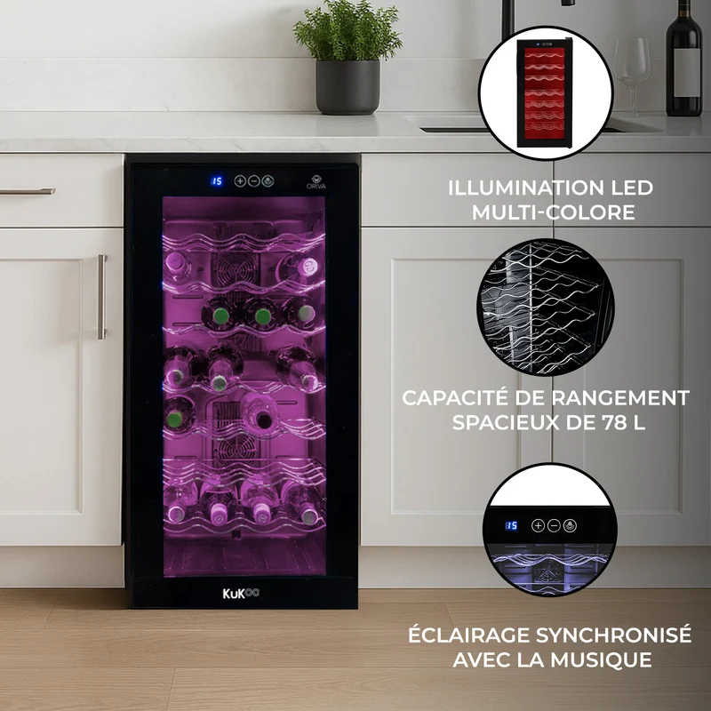 Oriva - Frigo Cave à Vin Commercial avec Éclairage LED