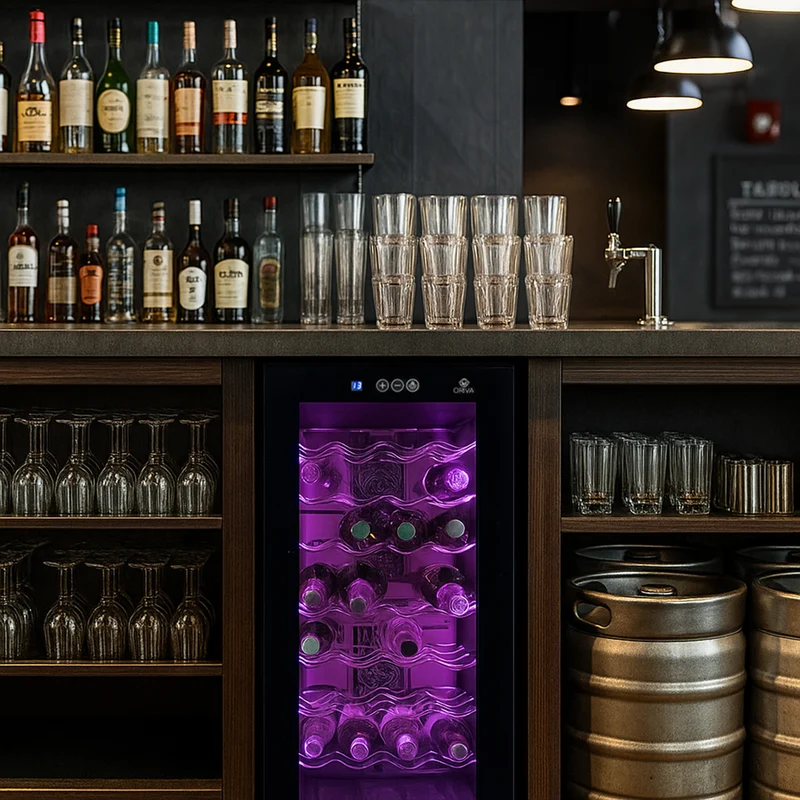 Oriva - Frigo Cave à Vin Commercial avec Éclairage LED
