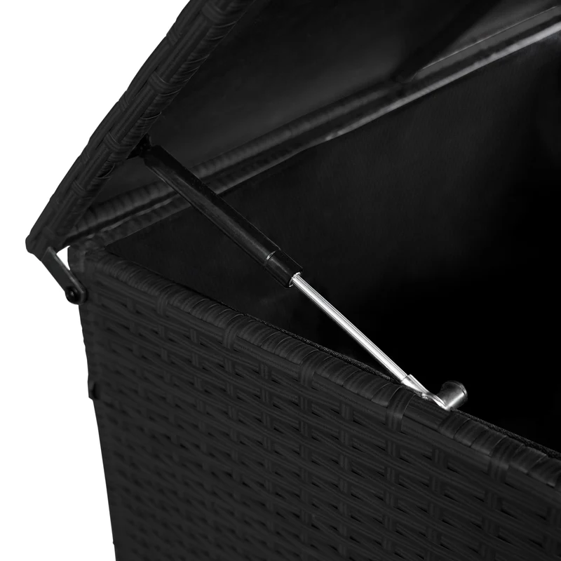Lot de Salon de Jardin 4 Pièces en Aluminium Blanc & Coffre de Rangement 582 L en Rotin Noir