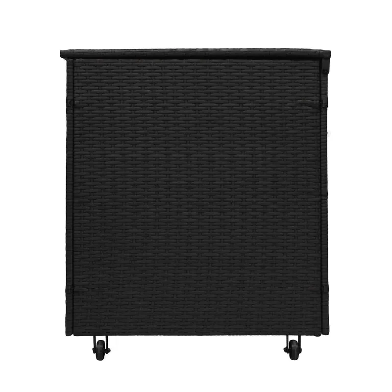 Lot de Salon de Jardin 4 Pièces en Aluminium Blanc & Coffre de Rangement 582 L en Rotin Noir