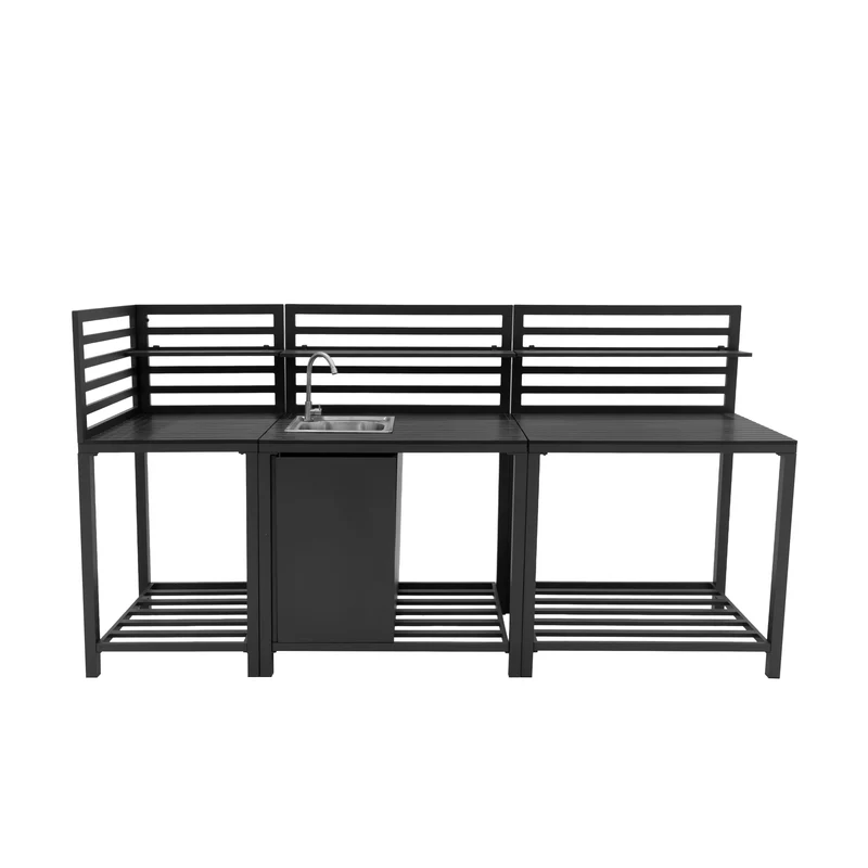 Ensemble de Cuisine Extérieure 3 Pièces en Aluminium