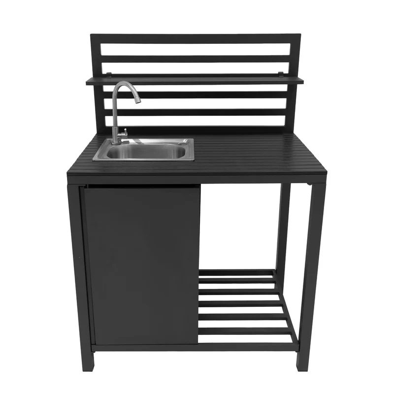 Ensemble de Cuisine Extérieure 3 Pièces en Aluminium