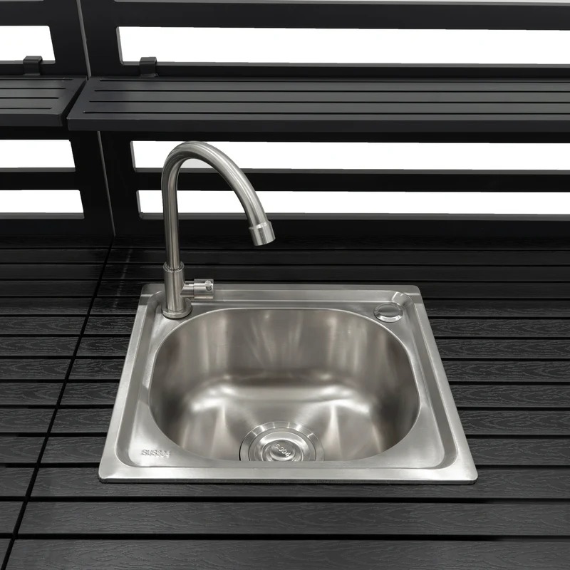 Ensemble de Cuisine Extérieure 3 Pièces en Aluminium