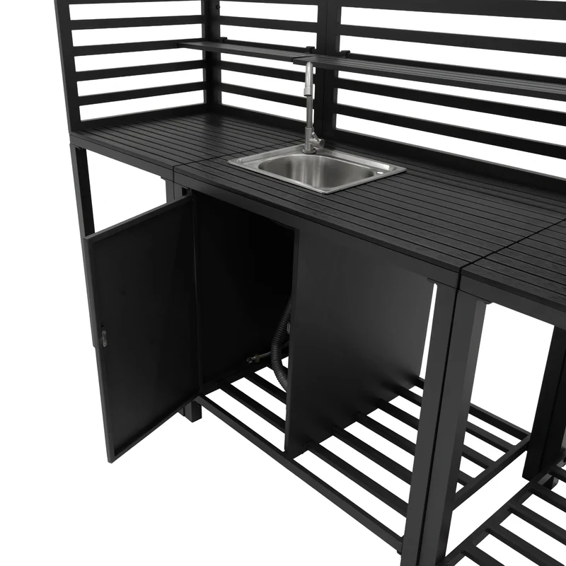 Ensemble de Cuisine Extérieure 3 Pièces en Aluminium