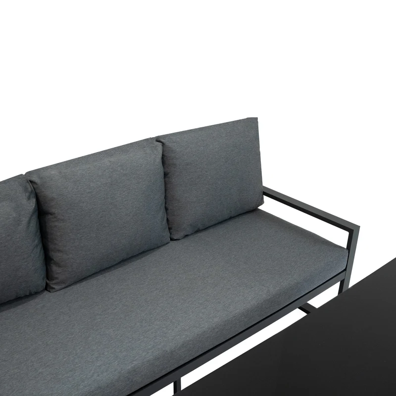 Ensemble de Salon de Jardin 5 Pièces en Aluminium – Gris Anthracite