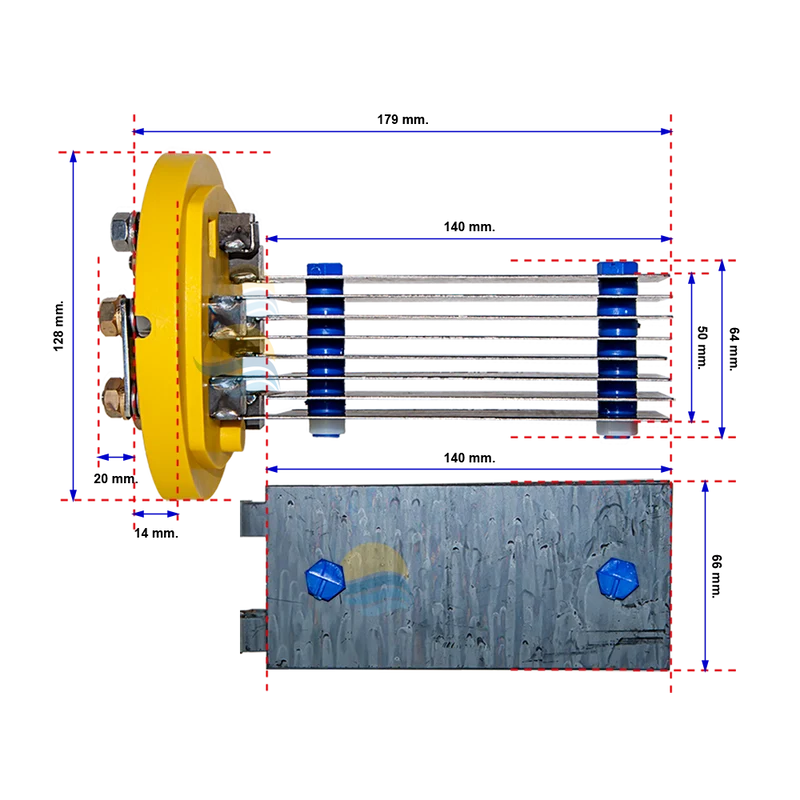 Electrodo Idegis para clorador D25 Estandar