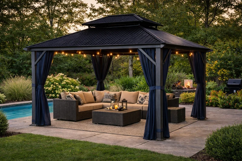 Gazebo Cordoba Corriveau – Toit rigide en Galvalume®