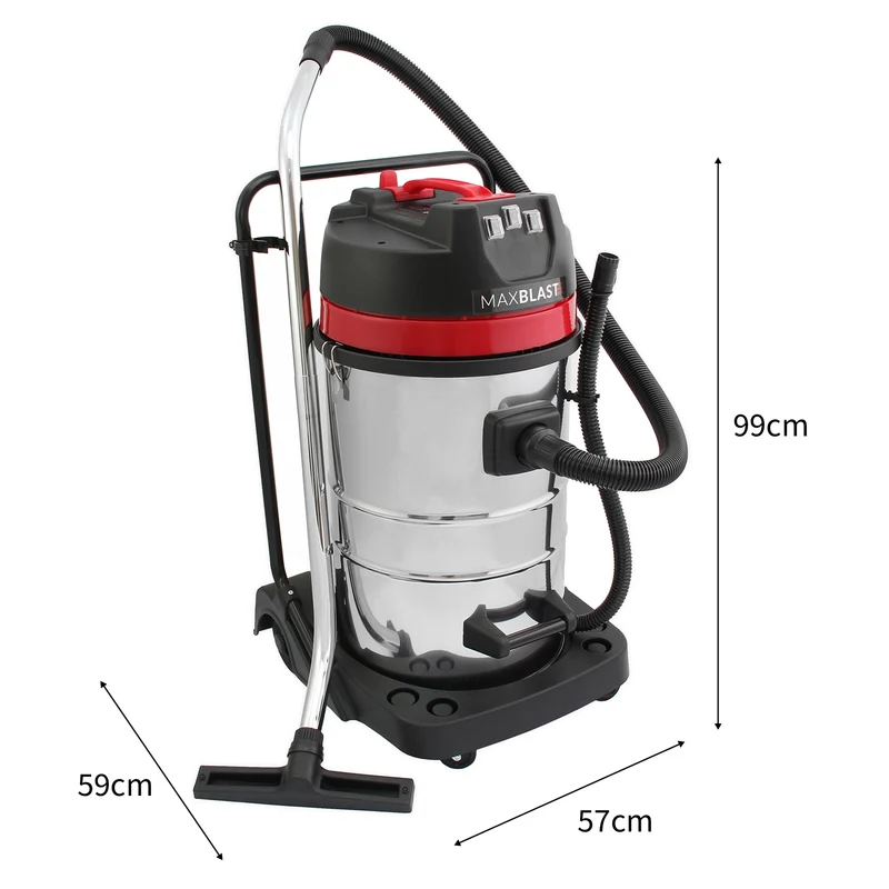 MAXBLAST Lot de Aspirateur Industriel 80 L, 5 Accessoires & 3 Sacs